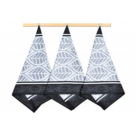 Kuchyňská utěrka 50x70cm geometrie černá