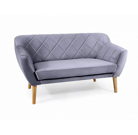 Pohovka KARO 2 VELVET, Šedý Bluvel 14/Buk Pohovka KARO 2 VELVET, Šedý Bluvel 14/Buk