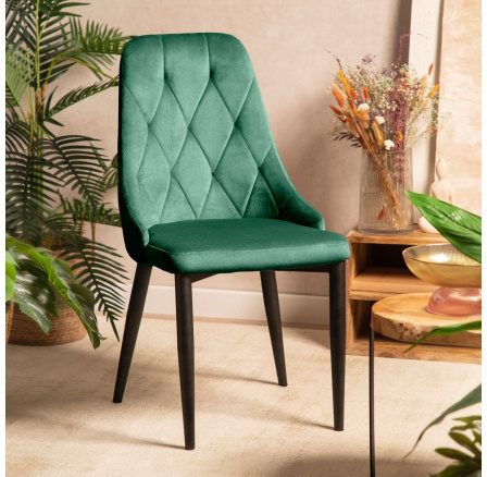 Židle LOUIS QUILTER velur zelená 44x59x88 cm 848990