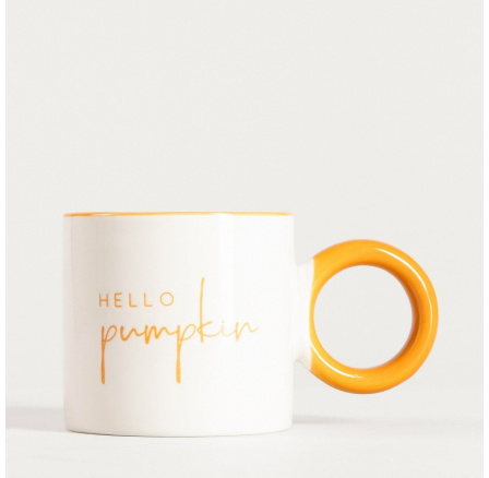 Hrnek LUKON s oranžovým uchem hello pumpkin 0.3 l 750786