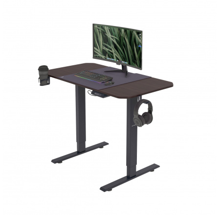 Elektricky nastavitelný stůl ořech/černý: EGON, 1100 x 720 x 600 mm