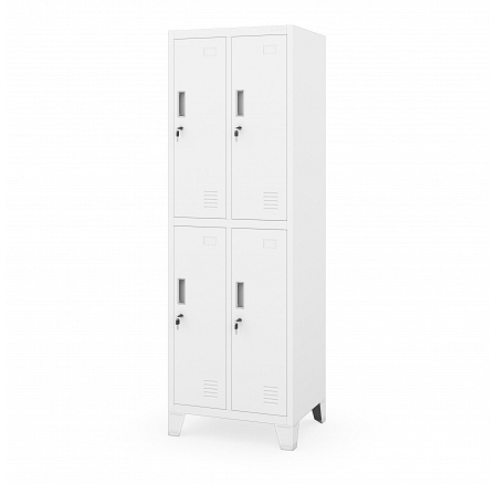 Šatní skříň pro zaměstnance dvojitá bílá, 559x1720x450 mm: BARTEK 2 Plus