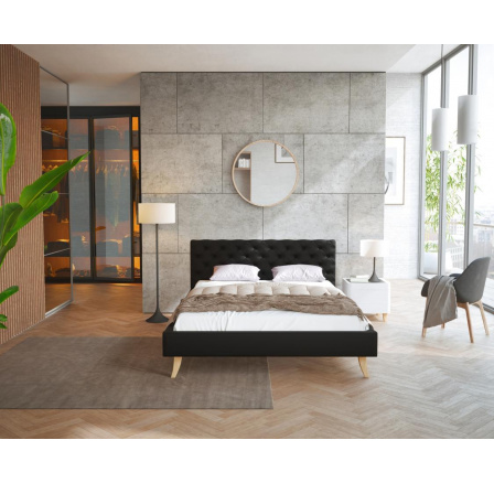 Čalouněná postel KALIFORNIA- TRINITY (BLACK) - 140 x 200 Čalouněná postel KALIFORNIA- TRINITY (BLACK) - 140 x 200