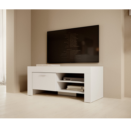 TV skříňka 1D CESIRO Bílá+Bílá