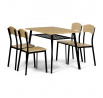 Jídelní set s 4 židlemi, 110x70x76cm, mdf, dub, AUT-O2222 OAK