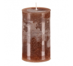Svíčka sloupcovitá nižší - parafínový vosk, bez vůně, hnědá
