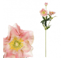 Čemeřice - umělá řezaná, 3 květy, krémovo-růžová