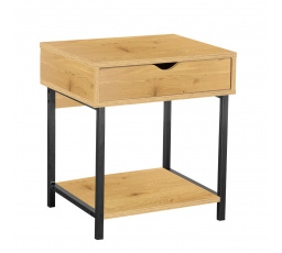 Noční stolek přírodní dub/černý rám SN6-FX