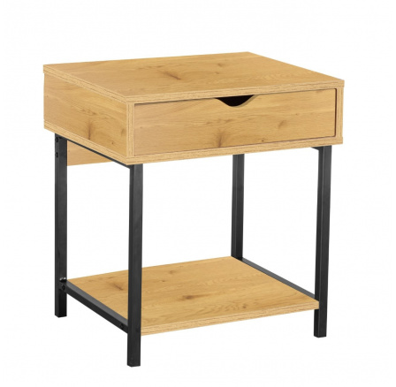 Noční stolek přírodní dub/černý rám SN6-FX Noční stolek přírodní dub/černý rám SN6-FX
