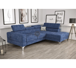Rohová sedací souprava TOSCANIA MINI s funkcí spaní 170x250 cm - modrá, pravá