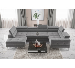 Rohová sedací souprava TOSCANIA MAX I 170x350x185 cm - šedá , pravá