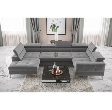 Rohová sedací souprava TOSCANIA MAX I 170x350x185 cm - šedá , pravá Rohová sedací souprava TOSCANIA MAX I 170x350x185 cm - šedá , pravá