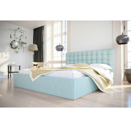 Postel LOFT - 200x200, Kovová na plynových zvedácích, volitelný odstín 