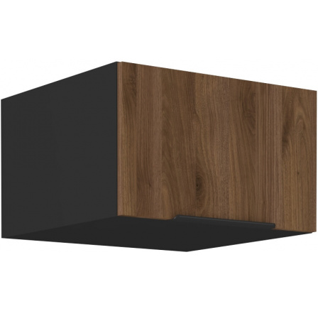 Horní skřínka MONZA - 60 NAGU-36 1F, Černá mat/Ořech