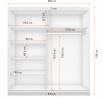 Šatní skříň MULTI 35 - 203 cm, Dub Sonoma/Bílý Lesk