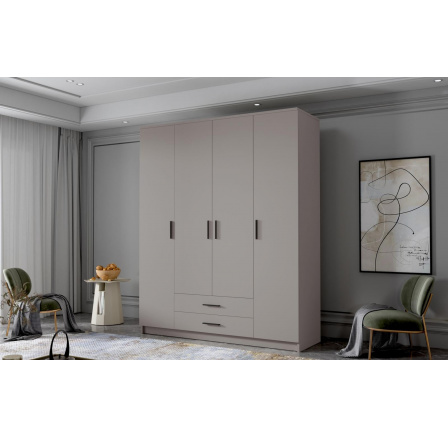 Skříň Arya I 160 - kašmír/černé úchytky