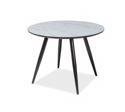 Jídelní stůl IDEAL, efekt bílého mramoru/černý mat