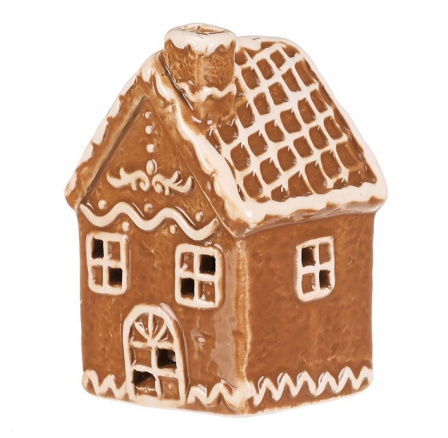 Domeček perníkový - keramika, LED osvětlení, hnědý Domeček perníkový - keramika, LED osvětlení, hnědý