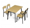 Jídelní set s 4 židlemi, 110x70x76cm, mdf, dub, AUT-O2222 OAK
