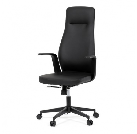Kancelářské křeslo, houpací mechanismus, černá ekokůže, KA-T8325 BK