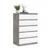 Komoda SIMPLICITY 231, Beton/Bílý lesk