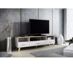 Tv komoda LOTTA RTV 180 3S3K, Bílá/ Dub sonoma