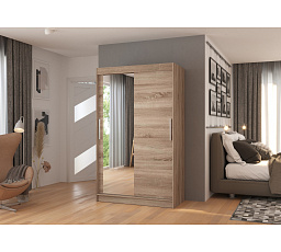 Posuvná skříň se zrcadlem BARIO 120 Truffle+Truffle