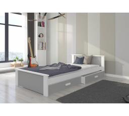 Postel s matrací ALDEX 200x90 Bílá+Světle šedá