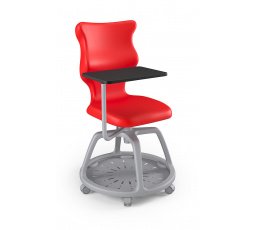 Židle studentská s úložným prostorem Plus velikost 6, Červená/Šedá 