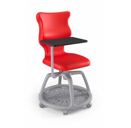 Židle studentská s úložným prostorem Plus velikost 6, Červená/Šedá 