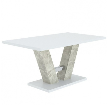 Jídelní stůl VESTA, Bílá/Beton Jídelní stůl VESTA, Bílá/Beton