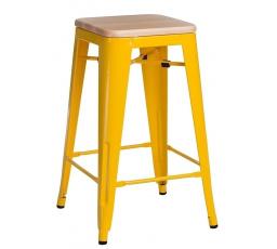 Barová židle Paris Wood 75 cm žlutá borovice přírodní