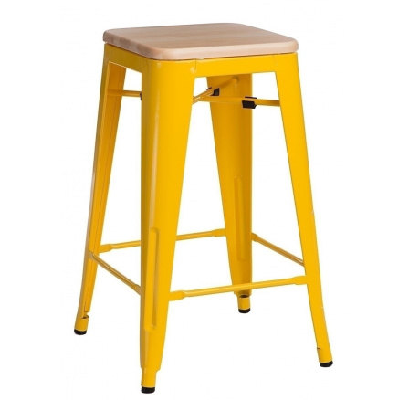 Barová židle Paris Wood 75 cm žlutá borovice přírodní