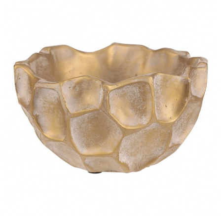 Obal betonový - vzor buněk, tvar misky, vel. S, béžovo-zlatý Obal betonový - vzor buněk, tvar misky, vel. S, béžovo-zlatý