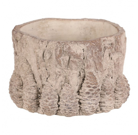 Obal betonový - vzor kůry se šiškami, vel. S, světle šedý