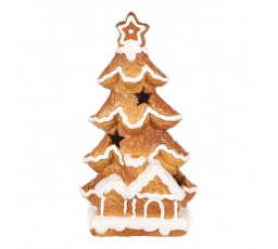 Stromek perníkový - vyšší, keramika, LED osvětl., hnědý