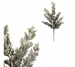 Túje - umělá větev s plody, zelená, ojíněná