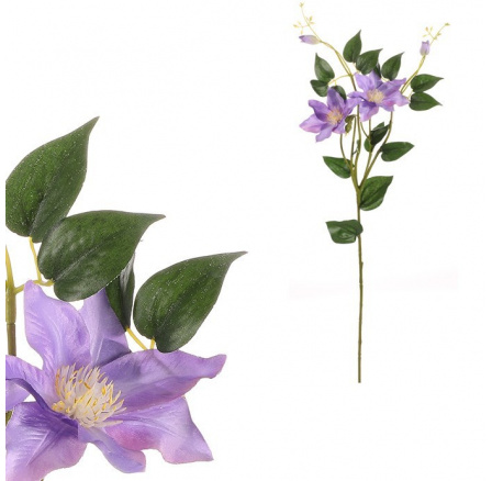 Clematis - umělá řezaná květina, tmavě fialová