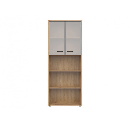 Regál SPACE OFFICE REG2W/200 dub artisan/černý mat
