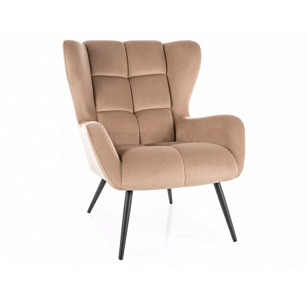 Křeslo LOUIS VELVET, Béžový Bluvel 28/Černá