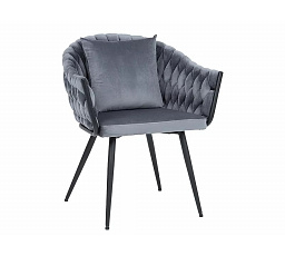 Jídelní židle s polštářem NUVO VELVET, Šedý Bluvel 14/Černá