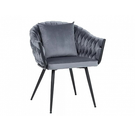 Jídelní židle s polštářem NUVO VELVET, Šedý Bluvel 14/Černá