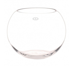 Váza skleněná - tvar kulaté mísy, čirá