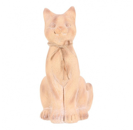 Kočka - zahradní figurka, magnesium, imitace dřeva