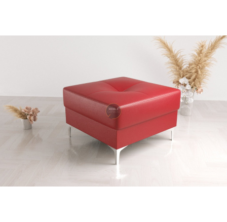 Taburet ORION TOSCANIA 70 x 70 cm přírodní kůže - červená kůže Taburet ORION TOSCANIA 70 x 70 cm přírodní kůže - červená kůže