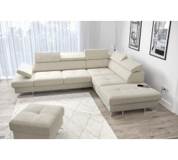 Rohová sedací souprava GALAXY s funkcí spaní 225x280 - pravá, béžová