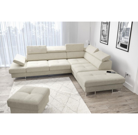 Rohová sedací souprava GALAXY s funkcí spaní 225x280 - pravá, béžová