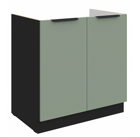 Dolní skříňka ARIA - 80 ZL 2F BB, Černá/Aquamarine