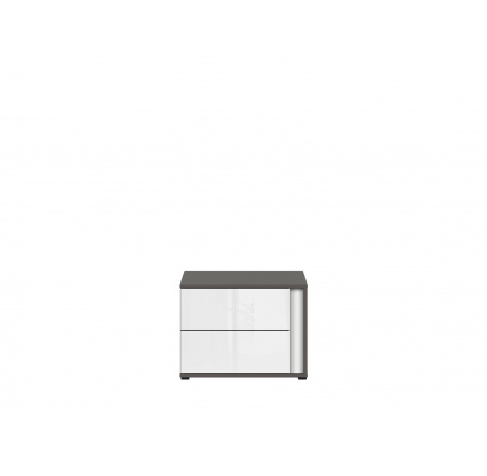 Noční stolek GRAPHIC KOM2SL/C šedý wolfram/bílý lesk (laminát)