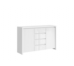 Komoda KASPIAN KOM2D4S bílá/bílý lesk